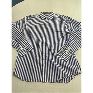 Bonobos Men’s Standard Fit Blue White Stripe Button Down Shirt Size 16 1/2 35